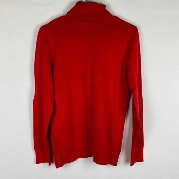 Jones New York Signature Womens Sweater Medium Red Turtleneck Pullover Ladies - Picture 2 of 8